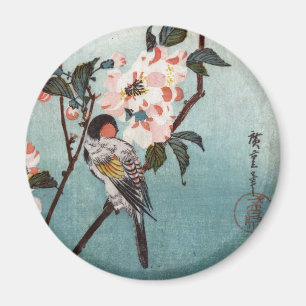 八 重 に 鳥, 広 Blommar och fågel, Hiroshige, Ukiyoe Magnet