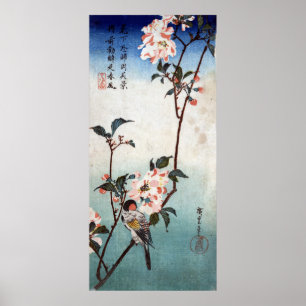八 重 に 鳥, 広 Blommar och fågel, Hiroshige, Ukiyoe Poster