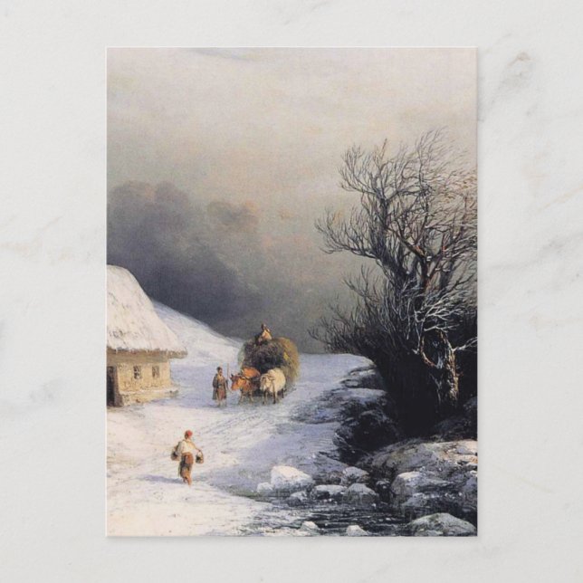 冬 の 牛 車 VYKORT (Framsida)