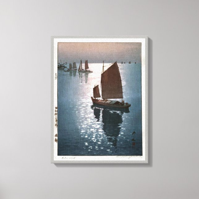 凪 静, 吉 田 Vind 博 Lugn, Hiroshi Yoshida, Woodcut Canvastryck (Framsida)