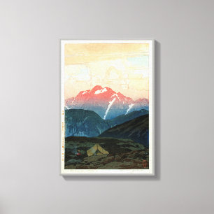 剣 山 旭, Mount Tsurugi, Hiroshi Yoshida, Woodcut Canvastryck
