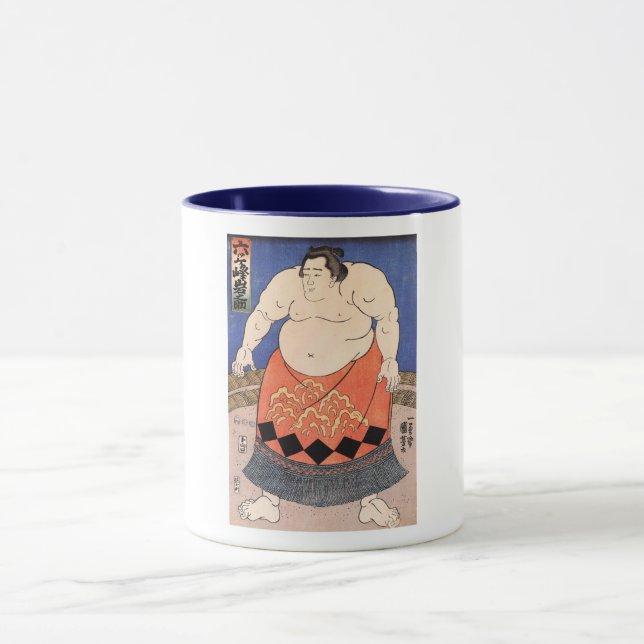 力 士, 国 Sumo Wrestler, Kuniyoshi Mugg (Center)