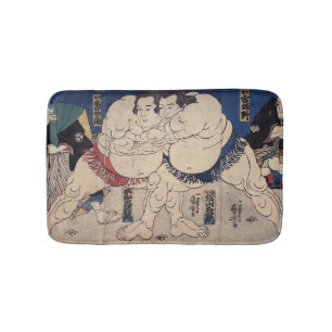 力 士, 国 Sumo Wrestler, Kuniyoshi, Ukiyo-e Badrumsmatta