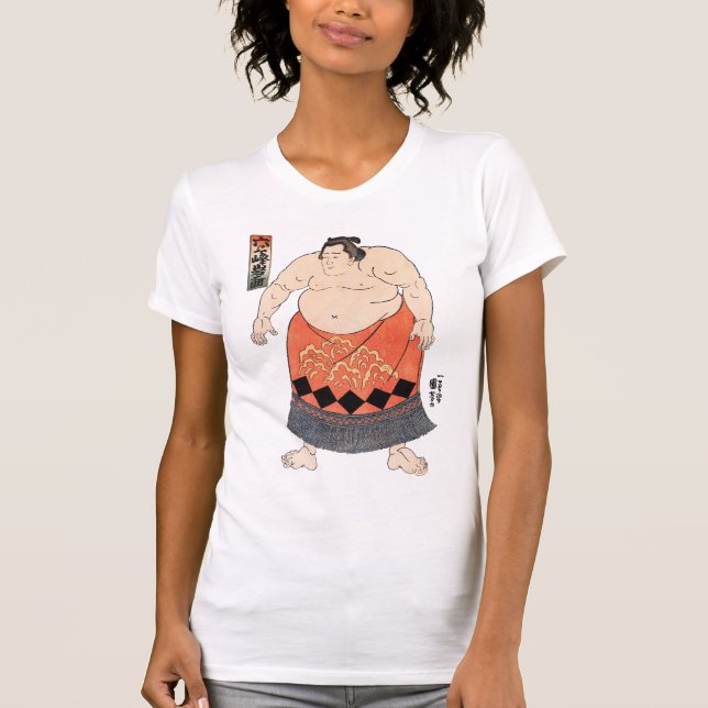 力 士, 国 Sumo Wrestler, Kuniyoshi, Ukiyo-e Tee (Framsida)
