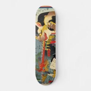 化 け, 豊 国 Cat, Toyokuni, Ukiyo-e Old School Skateboard Bräda 18 Cm
