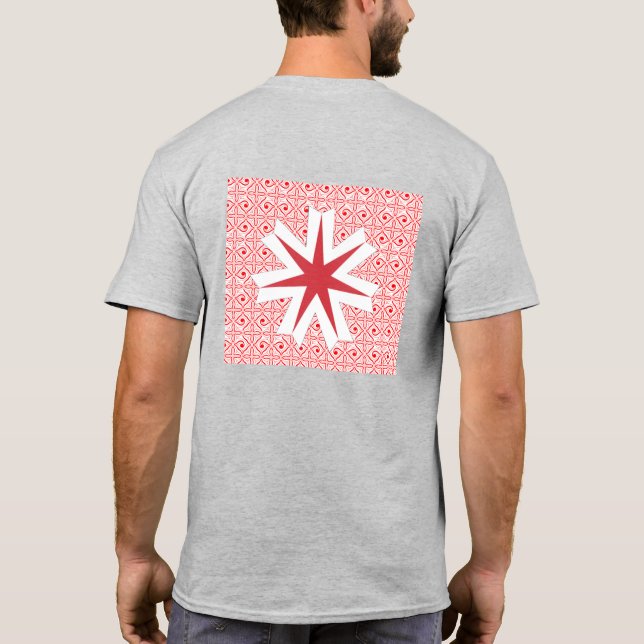北海道旗　オリジナルプリント Tシャツ hokkaido japan T Shirt (Baksida)