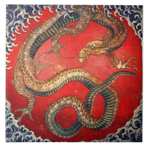 北 斎 龍, 北 斎 Hokusai Dragon, Hokusai, Art Kakelplatta