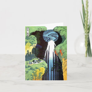 北 斎 Hokusai Amida Waterfall Fine Art Kort