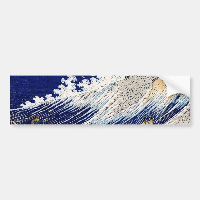 北 斎 Hokusai Ocean Vågar japansk finkonst Bildekal (Framsidan)