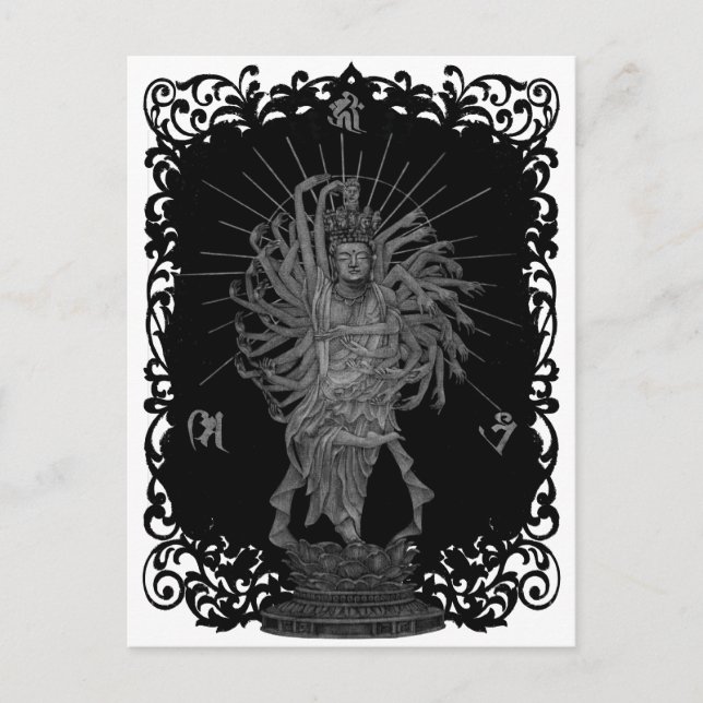 千 手 観 音 シ ェ ー budgivningsorder vykort (Framsida)