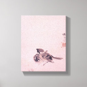 双 雀, 栖 Sparrow, Seihō, Japansk konst Canvastryck