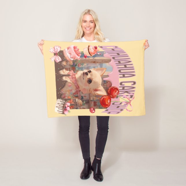 可愛いチワワのケーキ屋さん、sweets 、cherry、coquett,cake,puppyが好き fleecefilt (På plats)