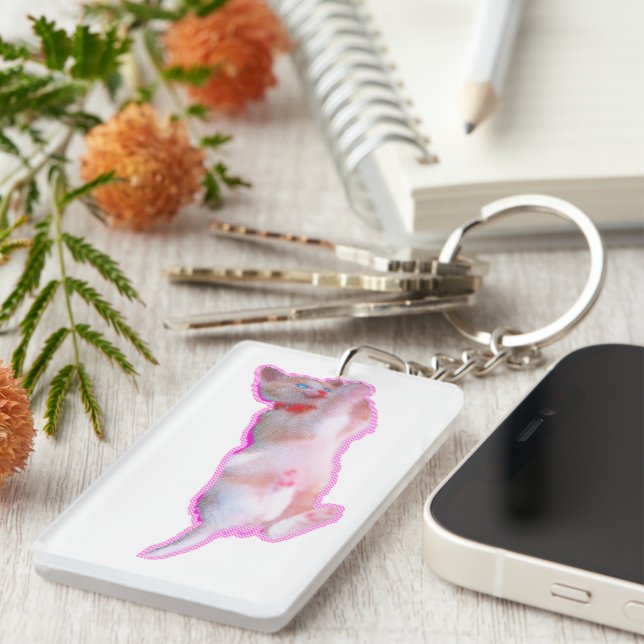 可愛い猫 子猫の頃[When the cat 'kawaii' was a kitten.] Nyckelring (Högra Framsidan)