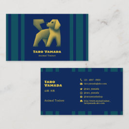 名刺 Square Dog ストライプ / ブルー Business Card Visitkort