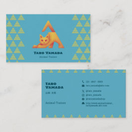 名刺 Triangle Cat 猫 トライアングル / 水色 Business Card Visitkort