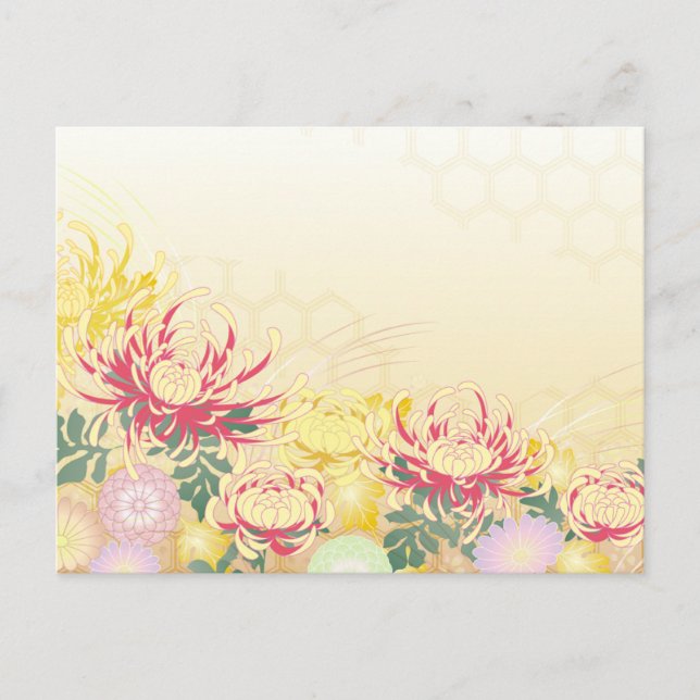 和の美しさを届ける＊菊のポストカード VYKORT (Framsida)