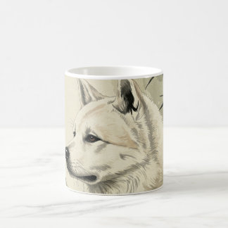 「墨犬」Japanese style ink painting mug Kaffemugg