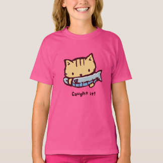 大きなお魚ゲット！| Big Catch! Cute Kitten with a Fish T Shirt