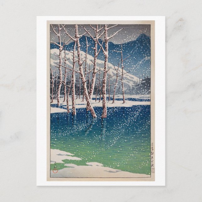 大 池, Taishô Pond vid Kamikôchi, Hasui Kawase Vykort (Framsida)