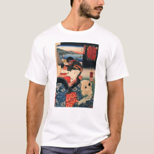 女 と 眠 猫, 国 芳 och sömnkatt, Kuniyoshi T-shirt