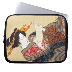 女, 国 貞 Woman, Kunisada, Ukiyo-e Laptop Fodral