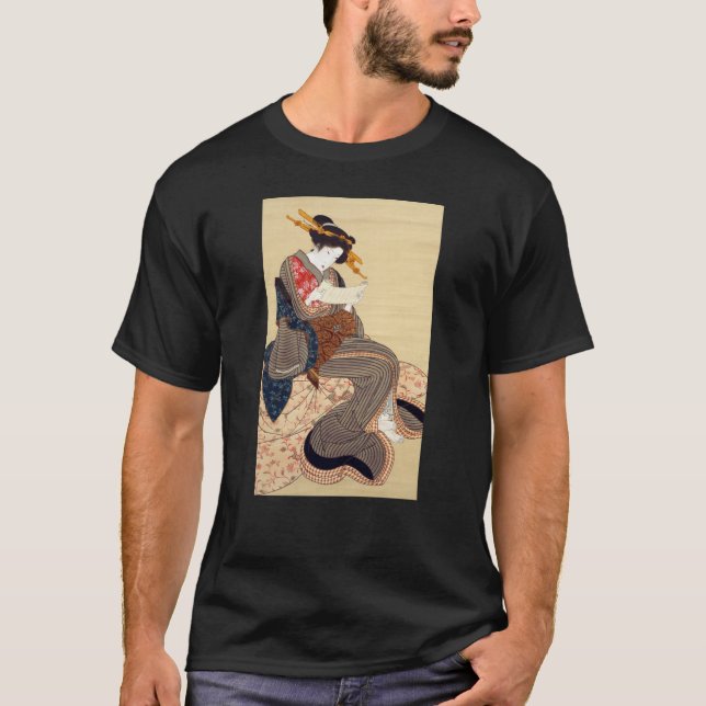女, 国 貞 Woman, Kunisada, Ukiyo-e T Shirt (Framsida)
