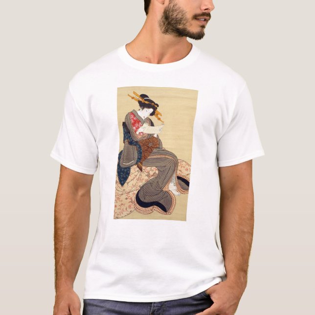 女, 国 貞 Woman, Kunisada, Ukiyo-e T-shirt (Framsida)
