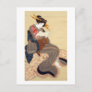 女, 国 貞 Woman, Kunisada, Ukiyo-e Vykort