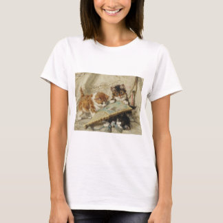 子猫と扇子 T-SHIRT