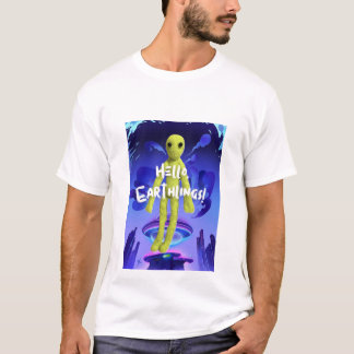宇宙人の柄のTシャツ T SHIRT