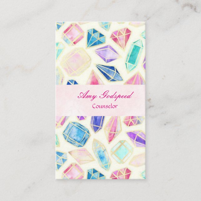 宝石のイラスト名刺 VISITKORT (Framsida)