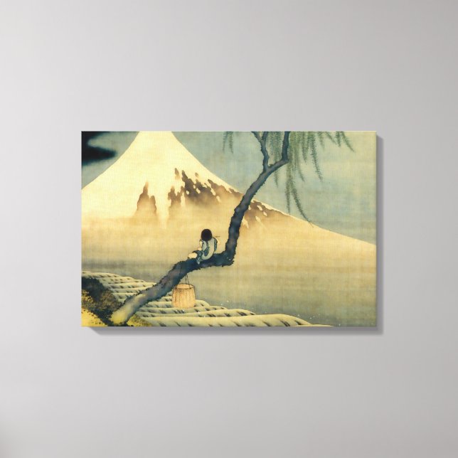 富 士 と 年, 北 mont Fuji and Boy, Hokusai, Ukiyo-e Canvastryck (Framsida)