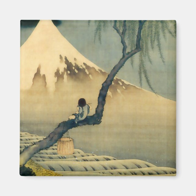 富 士 と 年, 北 mont Fuji and Boy, Hokusai, Ukiyo-e Magnet (Framsidan)