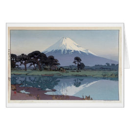 富 士 鈴 川, Mt.Fuji, Suzukawa, Yoshida, Woodcut Hälsningskort