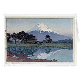 富 士 鈴 川, Mt.Fuji, Suzukawa, Yoshida, Woodcut Hälsningskort