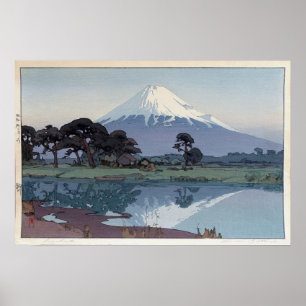 富 士 鈴 川, Mt.Fuji, Suzukawa, Yoshida, Woodcut Poster