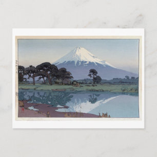 富 士 鈴 川, Mt.Fuji, Suzukawa, Yoshida, Woodcut Vykort