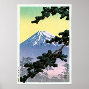 富, 山, Fuji, Hasui Kawase, Woodcut Poster