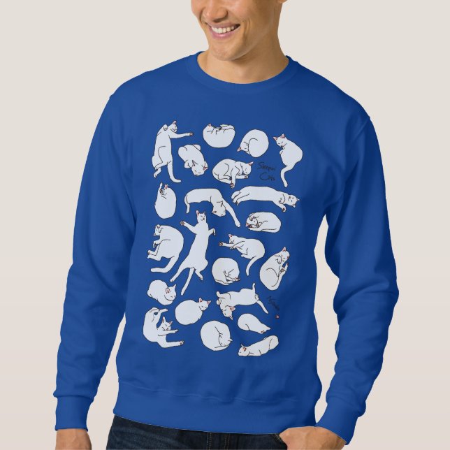 【寝ねこ(白猫Ver.)】 Sleeping cat (White cat) Långärmad Tröja (Framsida)