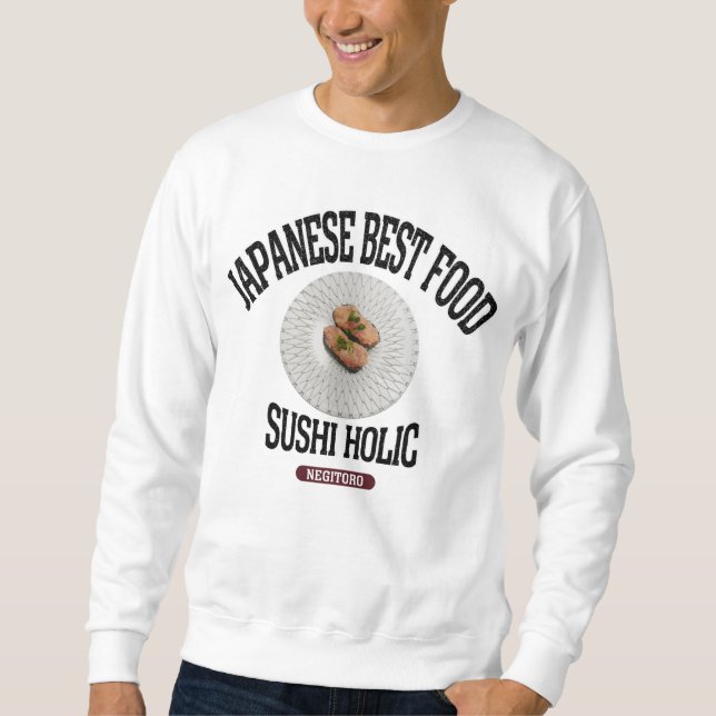 寿司ねぎとろ（ねぎあり）（ビンテージ風） LÅNG ÄRMAD TRÖJA (Framsida)