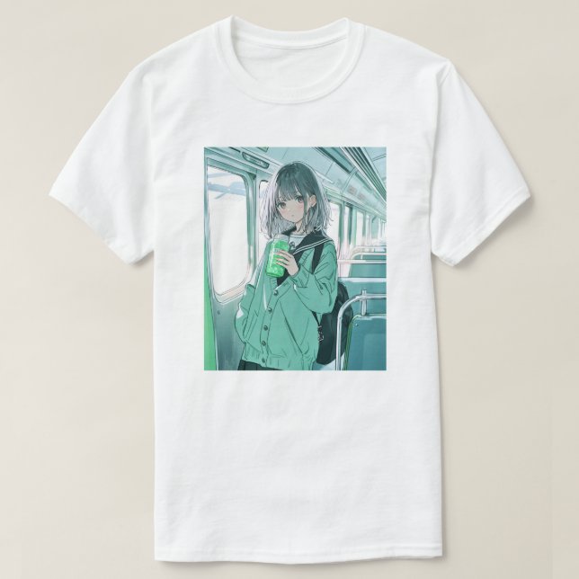 寿司娘JK・帰宅の楽しみメロンソーダT GenerativeAI T Shirt (Design framsida)