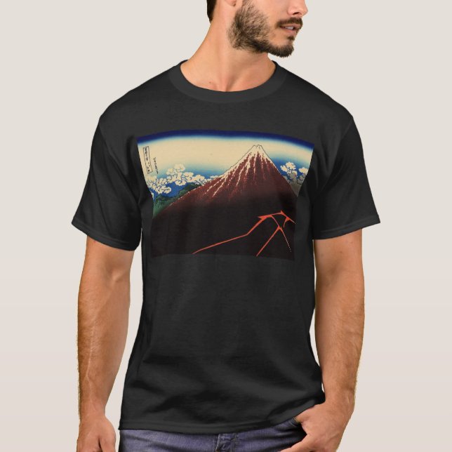 山下白雨, 北斎åska och Mount Fuji, Hokusai, Ukiyo-e T Shirt (Framsida)
