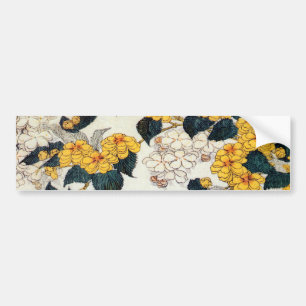 山 吹, 北 Gult Flower, Hokusai, Ukiyo-e Bildekal