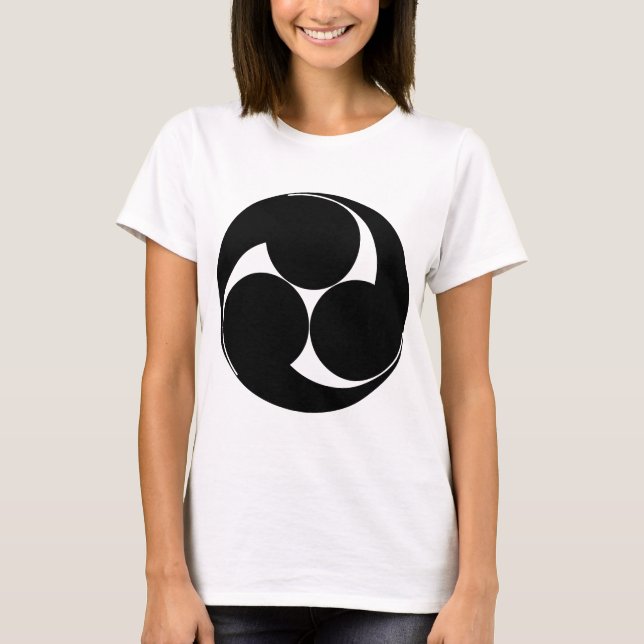 左三つ巴（素描き） T SHIRT (Framsida)