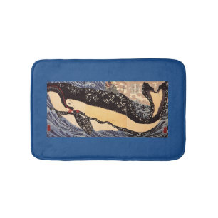 巨 鯨, 国 Big Whale, Kuniyoshi, Ukiyo-e Badrumsmatta