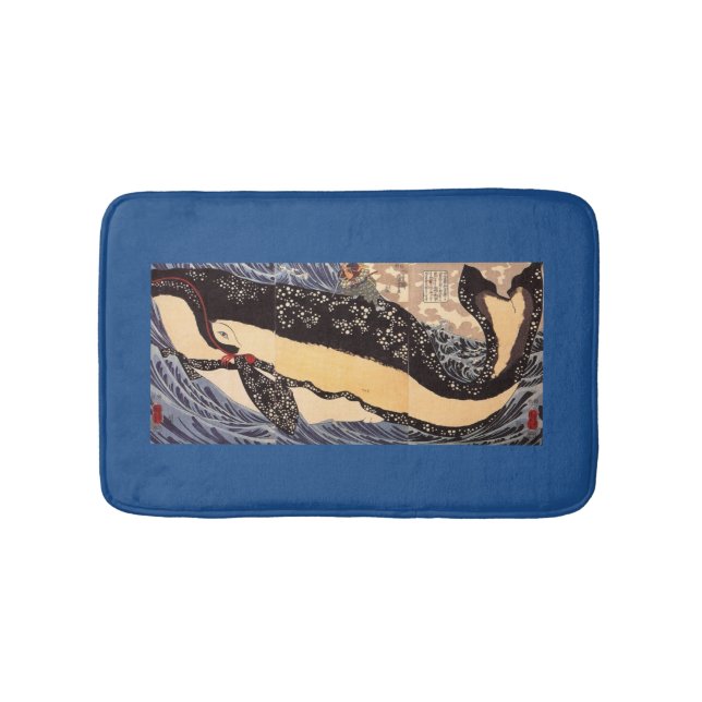 巨 鯨, 国 Big Whale, Kuniyoshi, Ukiyo-e Badrumsmatta (Framsidan)