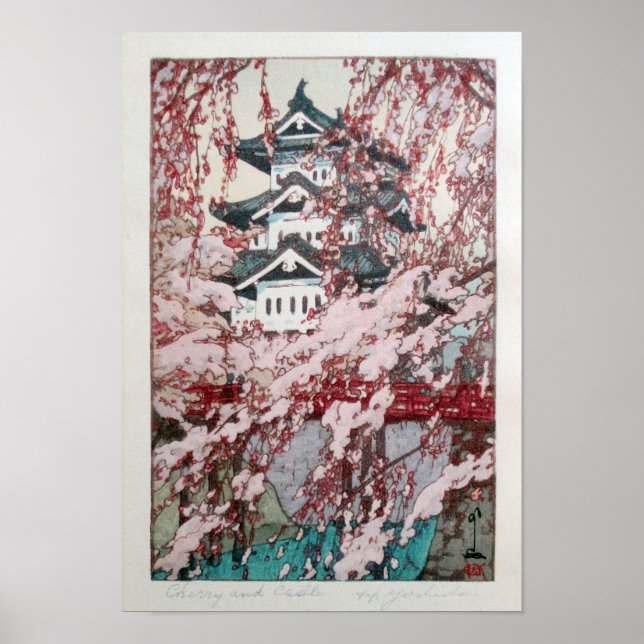 弘 前 の 桜, Cherry blommars in Hirosaki castle, Yoshi Poster (Framsidan)