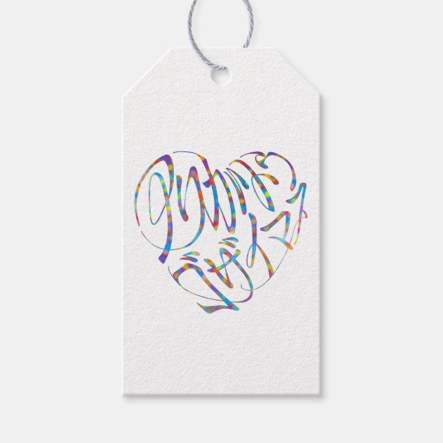 感謝のココロ Thank you 多言語17国語 字抜きカラフル Presentetikett (Framsidan)