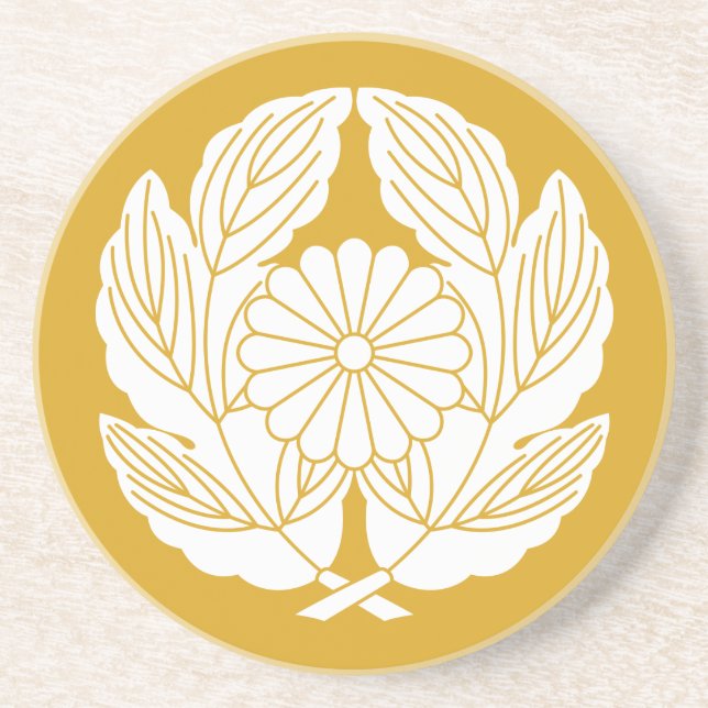 抱 き 菊 の 葉 に 菊 UNDERLÄGG (Framsidan)