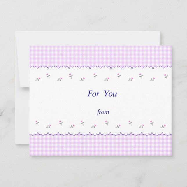 文字　カスタマイズ　野ばら　チェック　ピンク  JULKORT (Framsida)